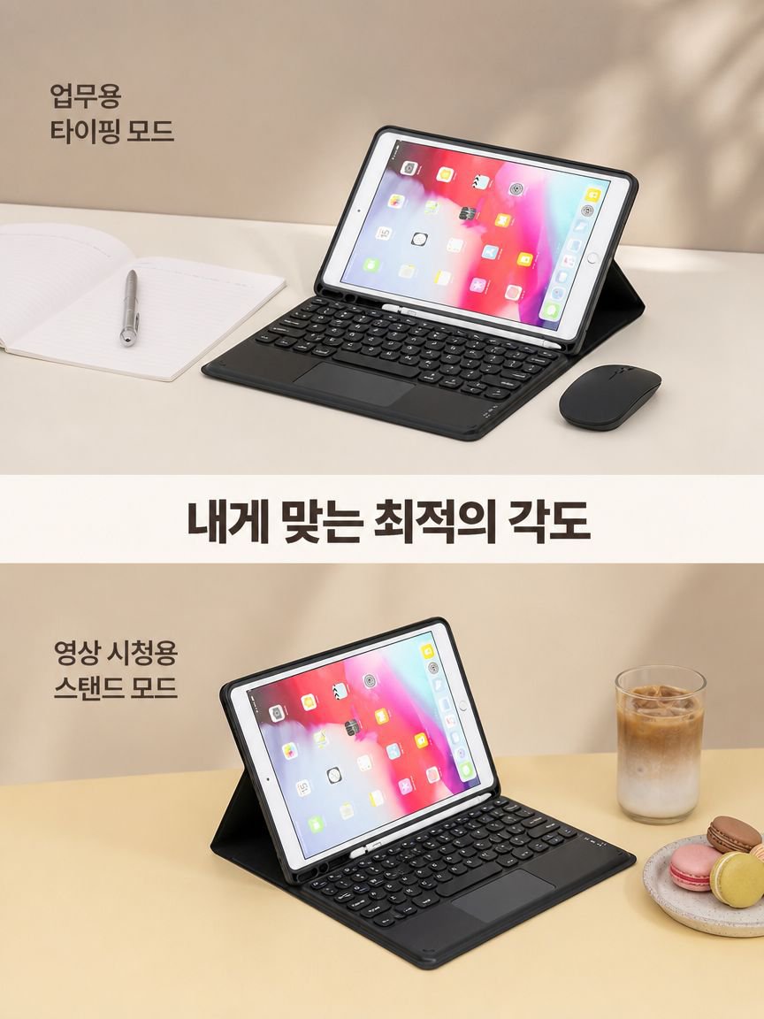 마우스와 키보드가 함께 포함된 태블릿 액세서리 세트