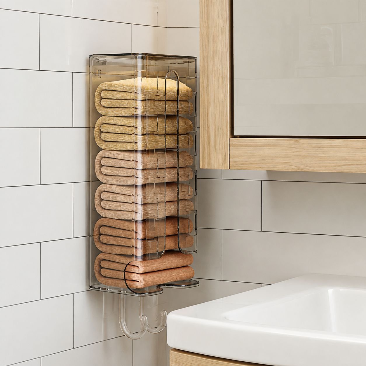 Thickened No-Drill Wall-Mounted Underwear Storage Box for Household