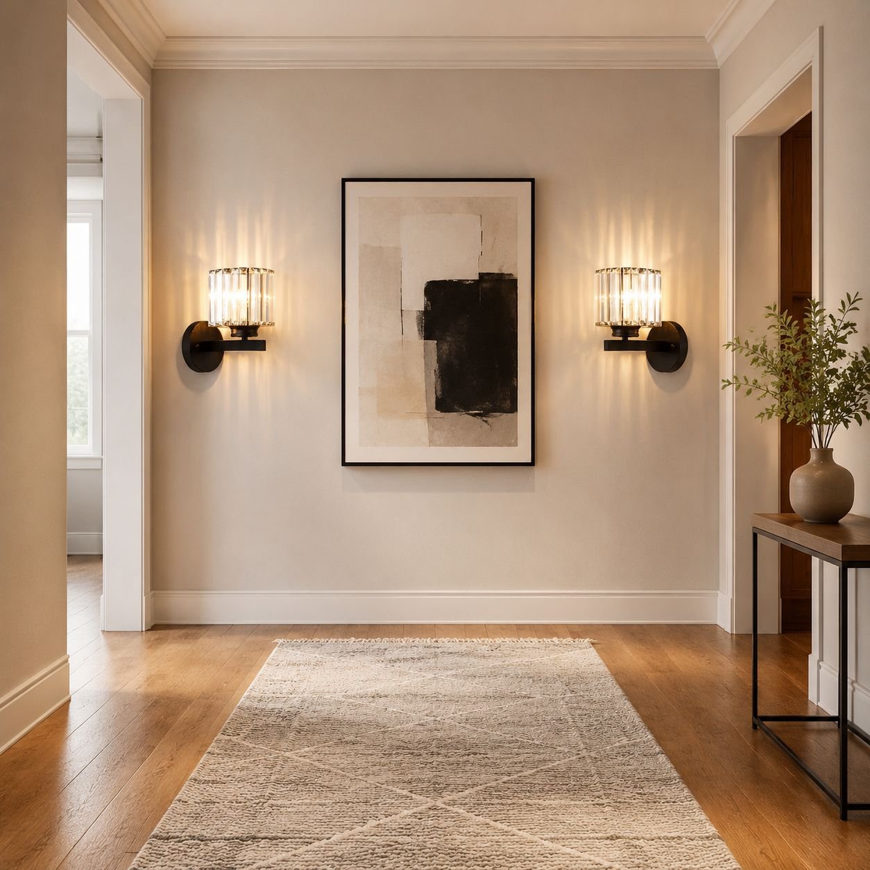 Minimalist American crystal wall lamp, modern home decor, suitable for various spaces