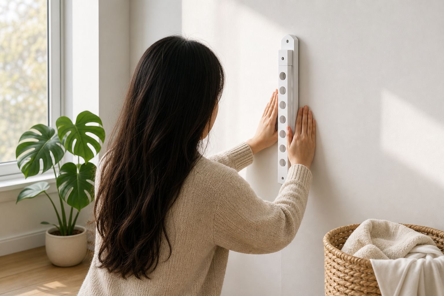 Easy to use foldable hanger for apartment balconies
