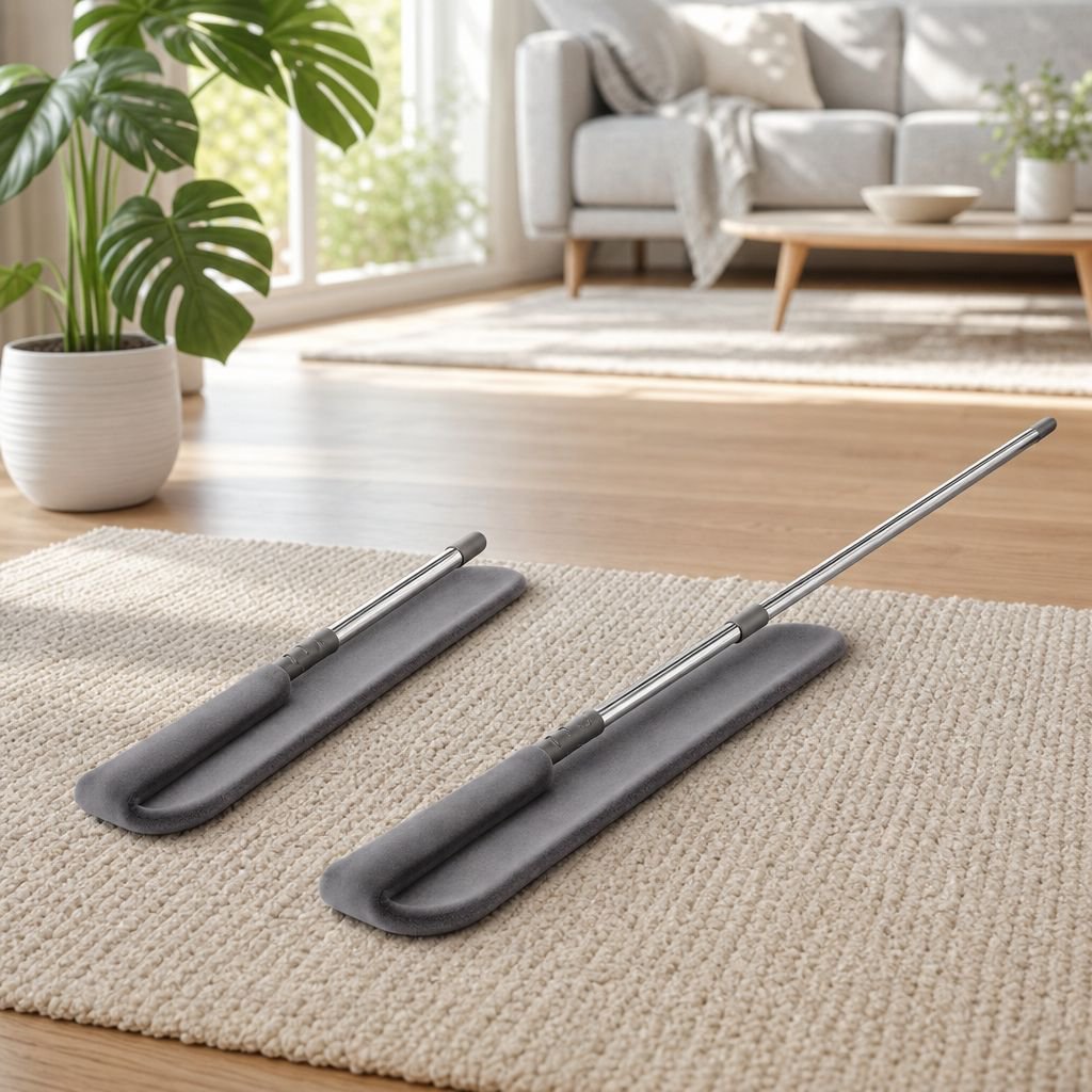 Closeup of microfiber head on adjustable duster