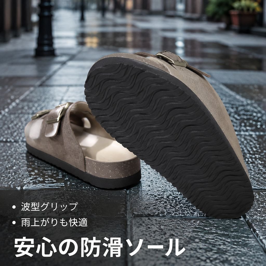 フル装備ベルトバックルレトロ女性用厚底滑り止めサンダル