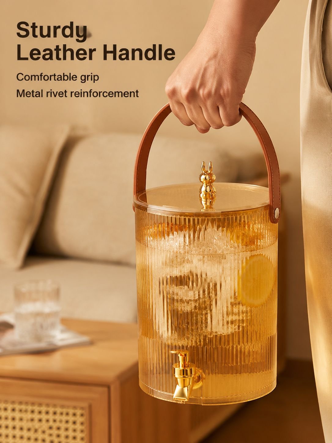 Large capacity cold water kettle with faucet, household beverage bucket