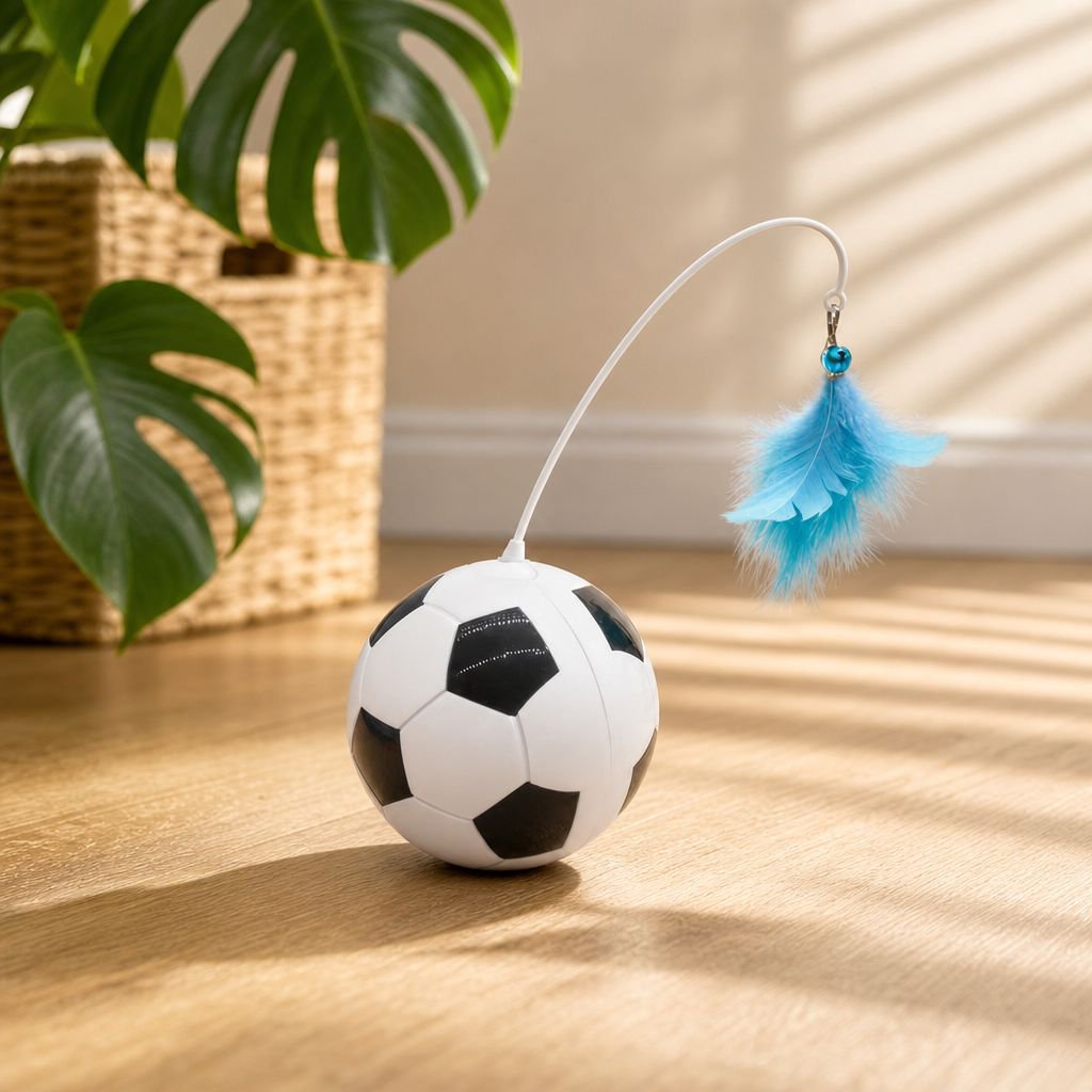 Cat teaser wand, cat toy, fun toy, treat dispenser, new soccer ball roly-poly toy
