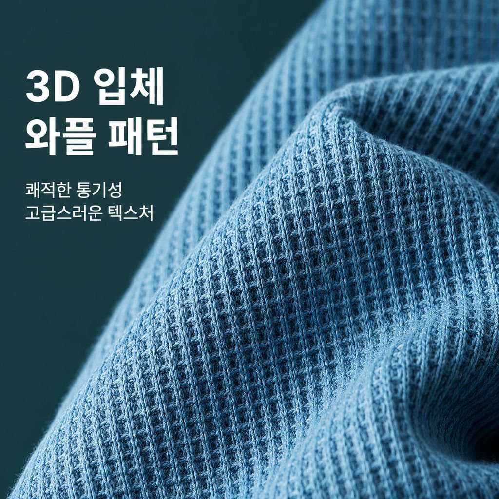 남성용 와플 니트 크루넥 풀오버 스웨터