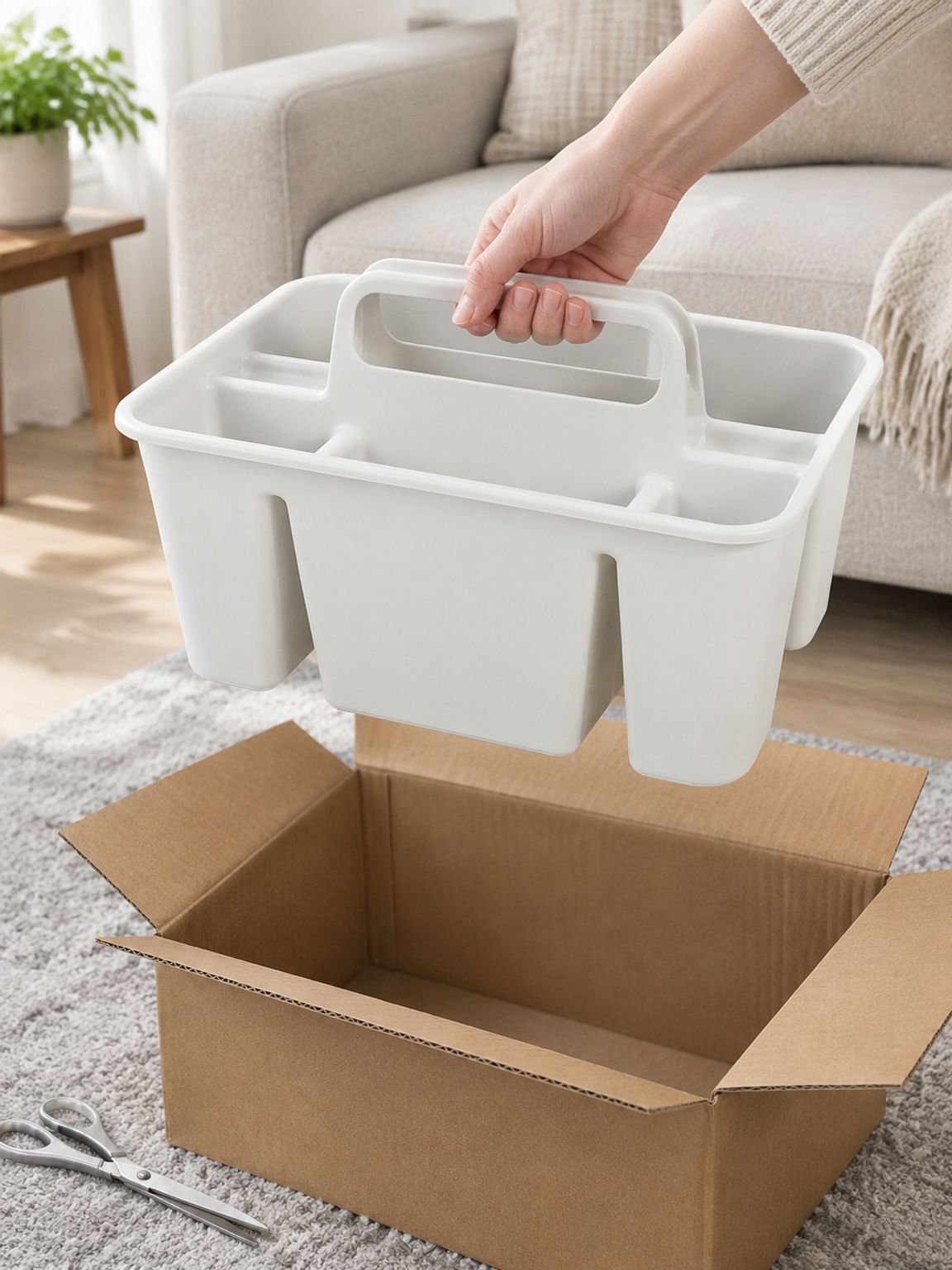 Portable carry basket for laundry and household item organization