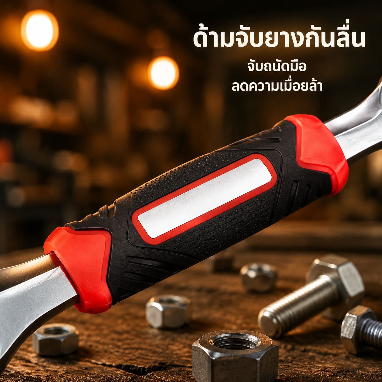 ประแจอเนกประสงค์ 8-in-1 ด้ามยาง ประแจซ็อกเก็ตปรับได้แบบมัลติฟังก์ชั่น
