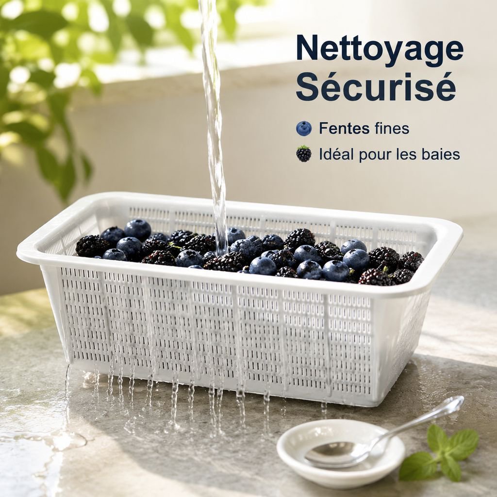 Égouttoir de cuisine en plastique à mailles serrées
