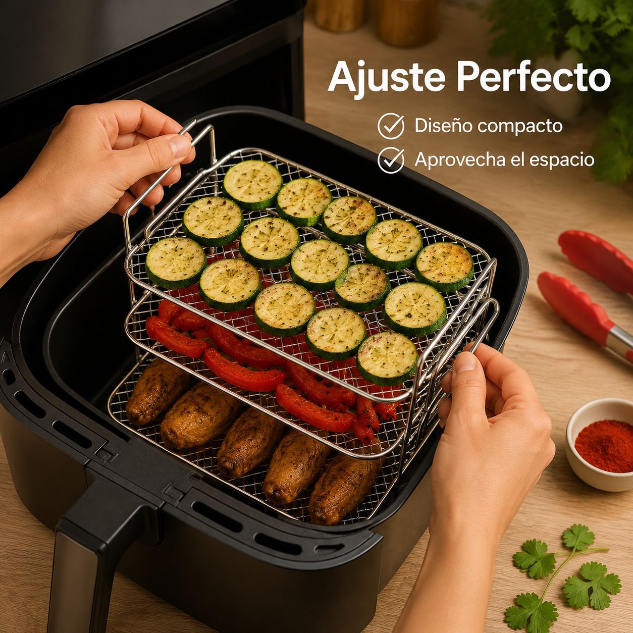 Rejilla de acero inoxidable para freidora de aire