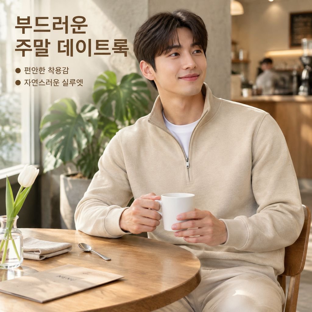 지퍼 스탠드넥 맨투맨 운동복