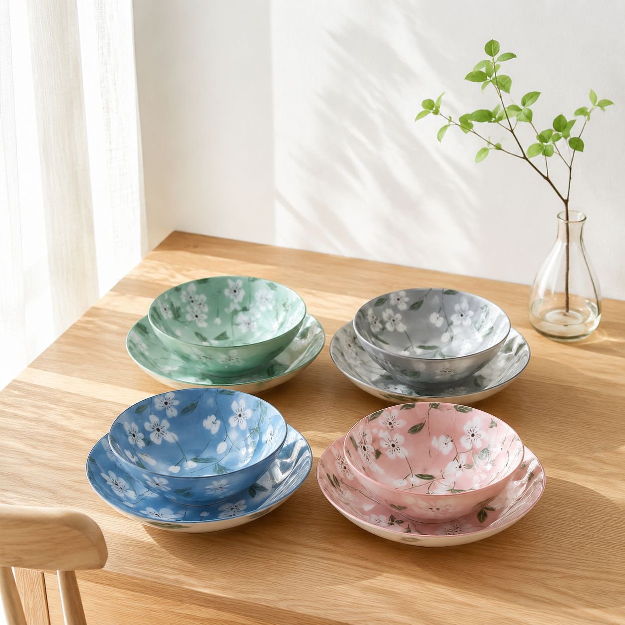 美濃焼和風陶器ご飯茶碗・お皿 家庭用 下絵付け工芸