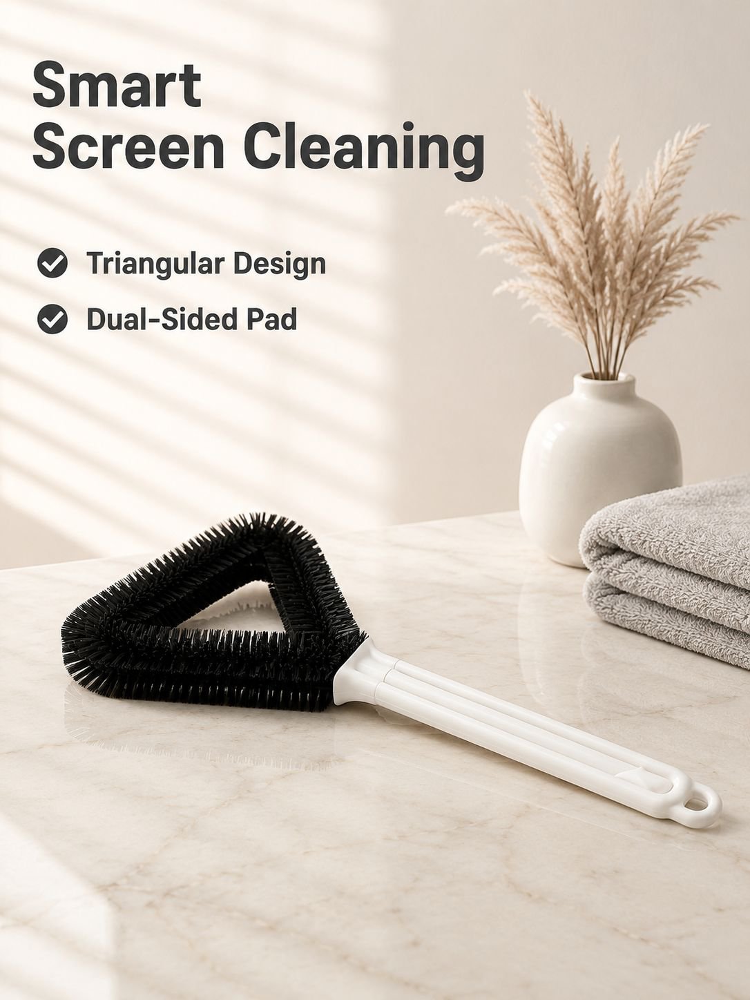 Double-sided Triangular Screen Window Cleaning Brush, No Disassembly Needed