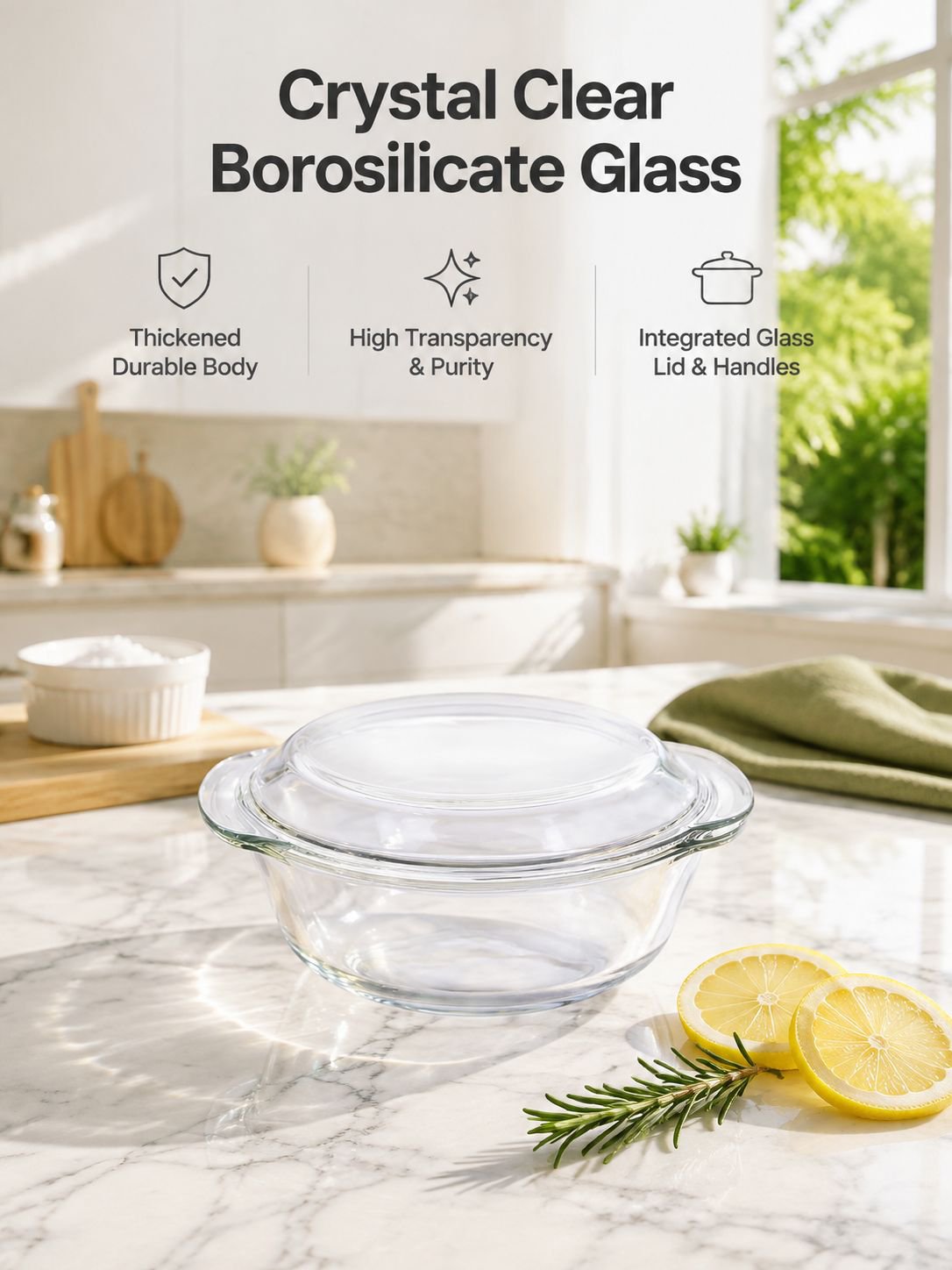 Household Silicone Glass Crystal Bowl