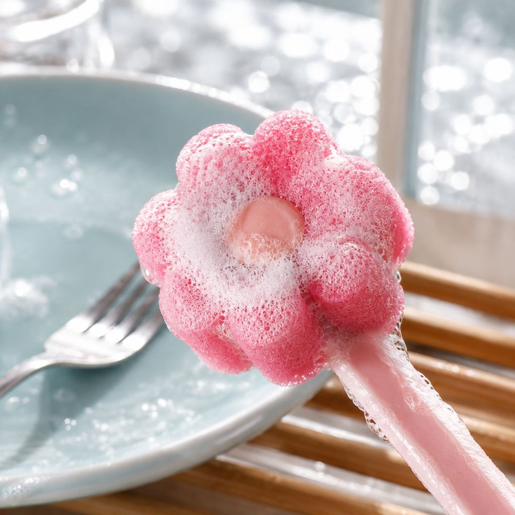 Versatile cleaning brush for dishes and floors