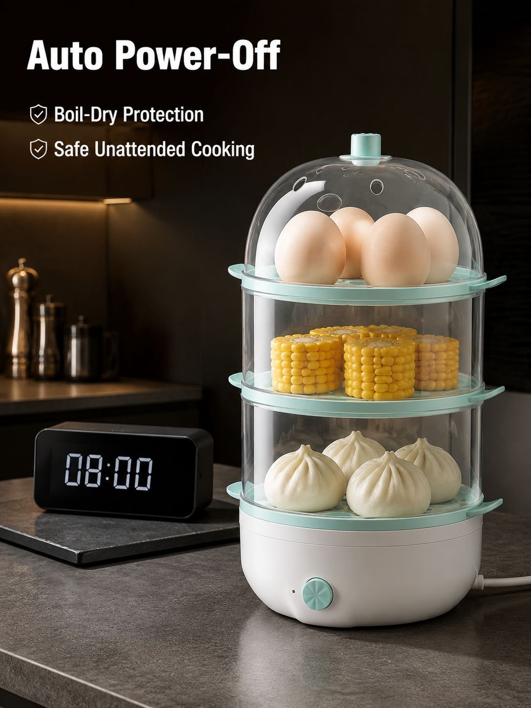 Multifunctional Mini Egg Steamer Automatic Power Off for Dormitory