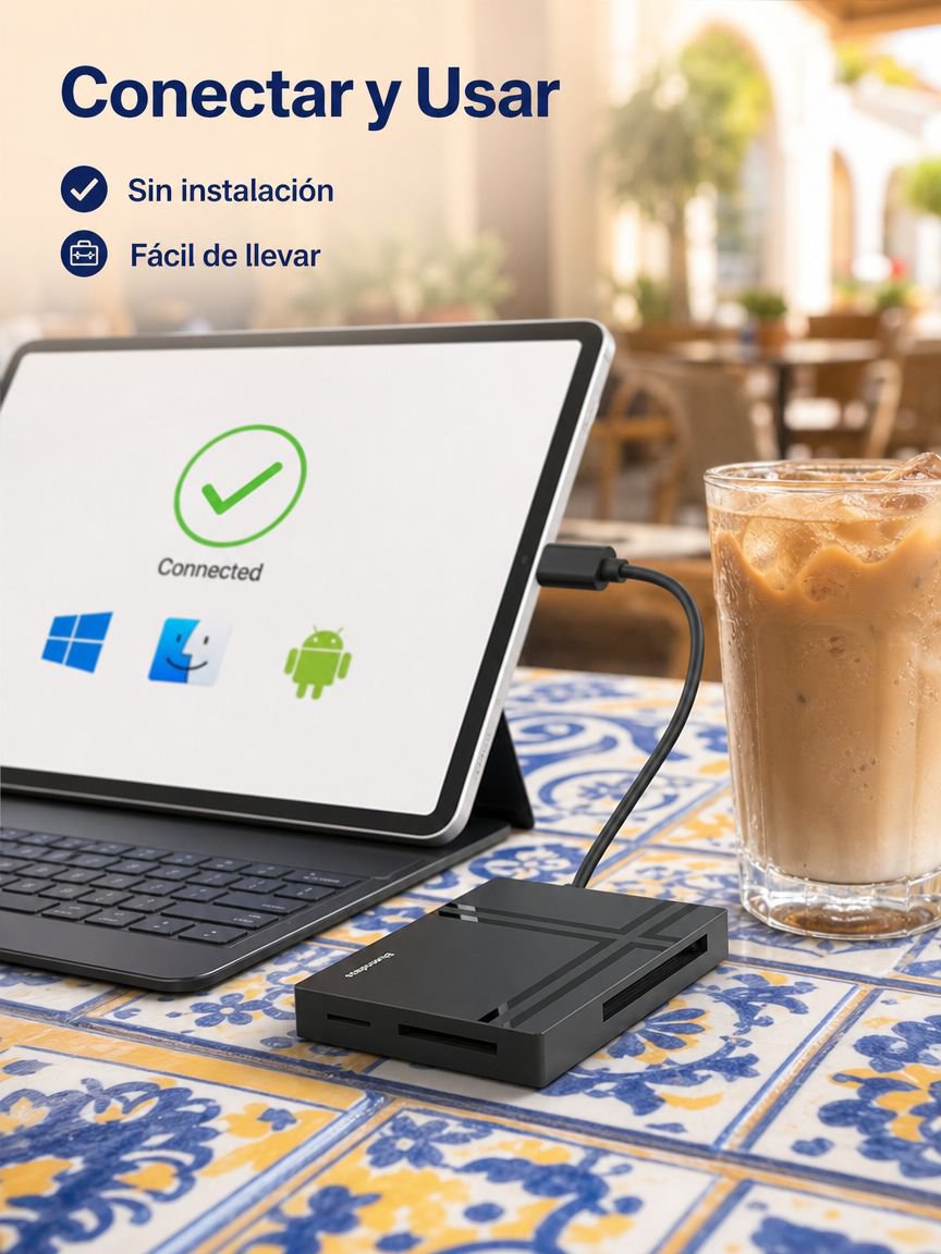 Lector de tarjetas multifunción USB 3.0 Type-C para móvil y PC, CF/SD/TF/MS/M2
