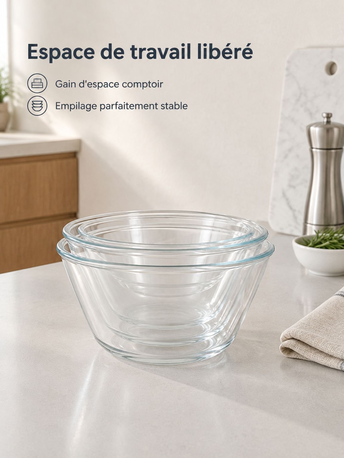 Set de vaisselle en bols en verre