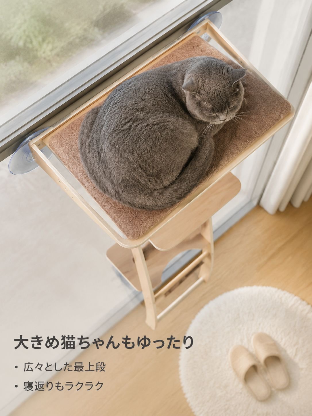吸着式ガラスキャットタワー