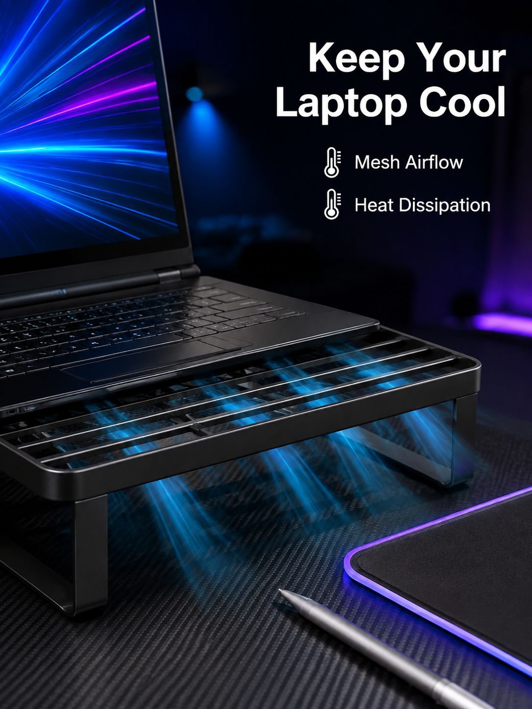 Q Laptop Stand Cooling Base Barbecue Grill Support Stand Home Desktop Raising Stand Support L