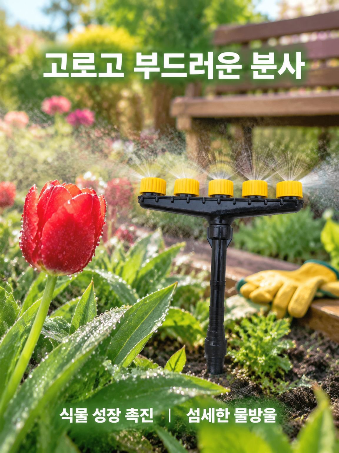 1개로 6개 효과 대용량 관개 스프링클러 물 절약 내구성 분수기