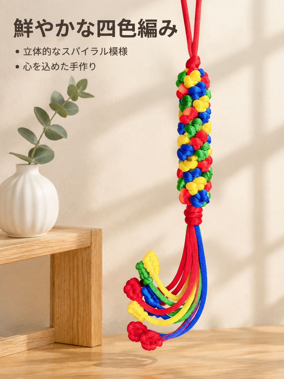 手織りのピースノットカーペンダント