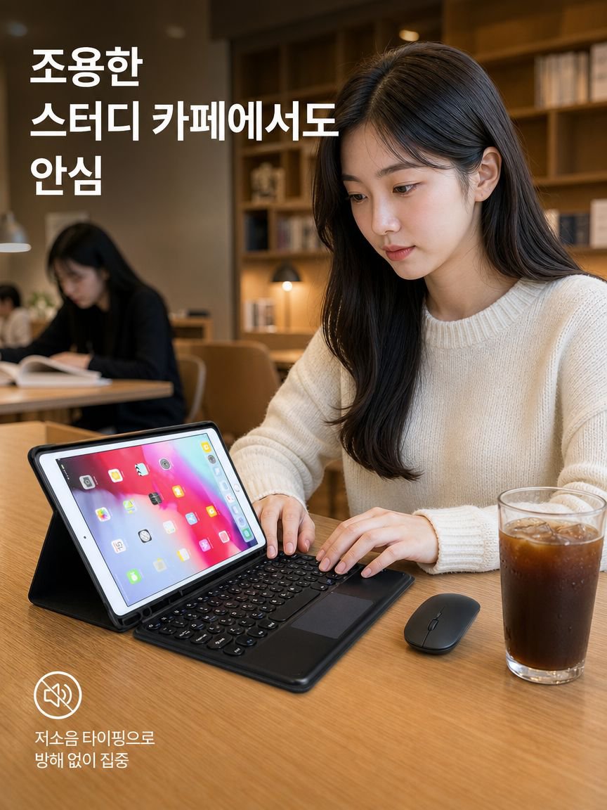 블루투스 터치 키보드가 포함된 태블릿 케이스 정면 이미지