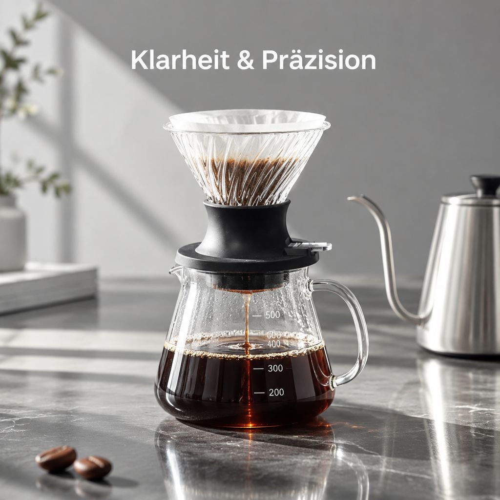 Handfilter-Kaffeebereiter mit Karaffe