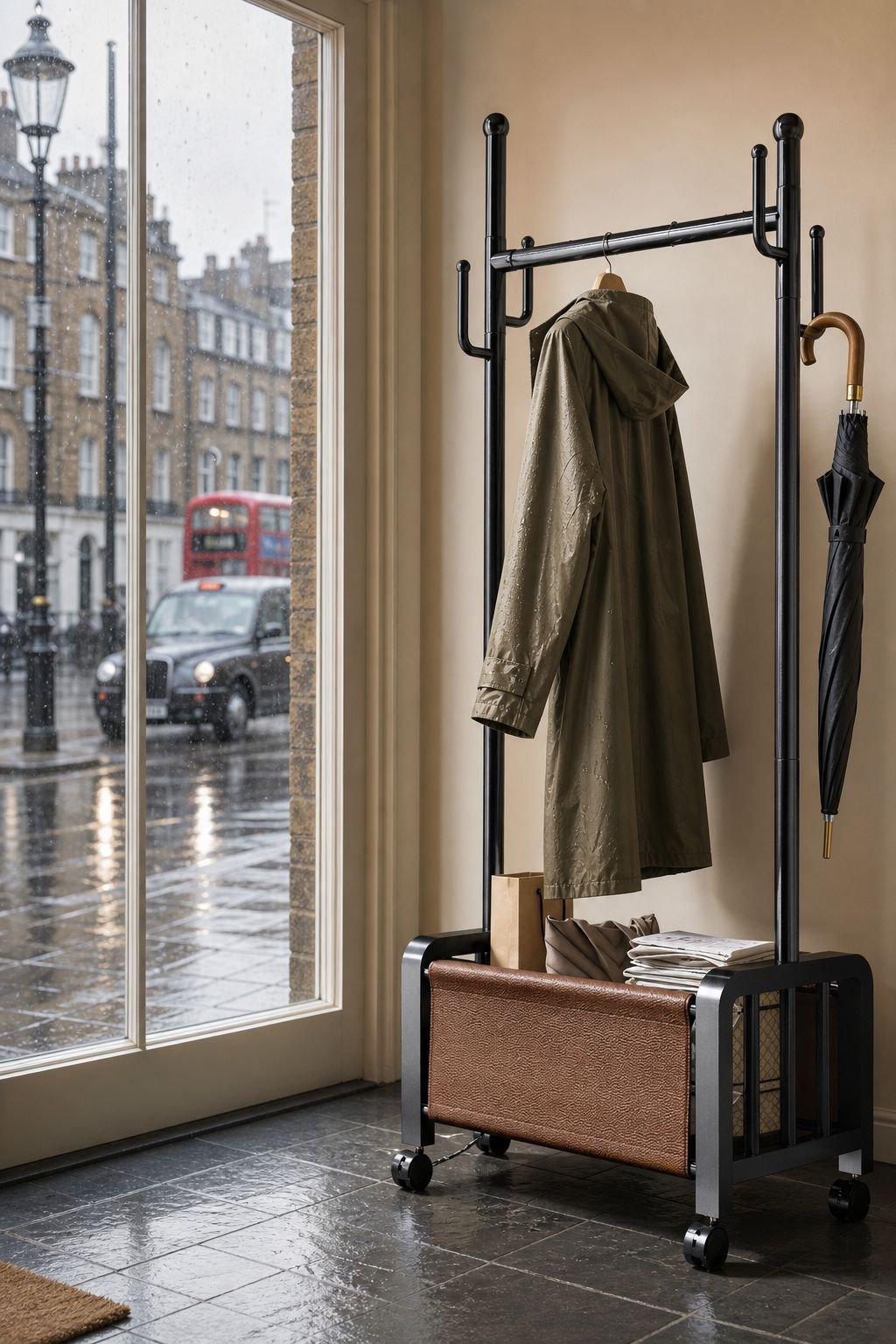 Multi-functional Luxury Floor Coat Rack, Portable Indoor Drying Rack