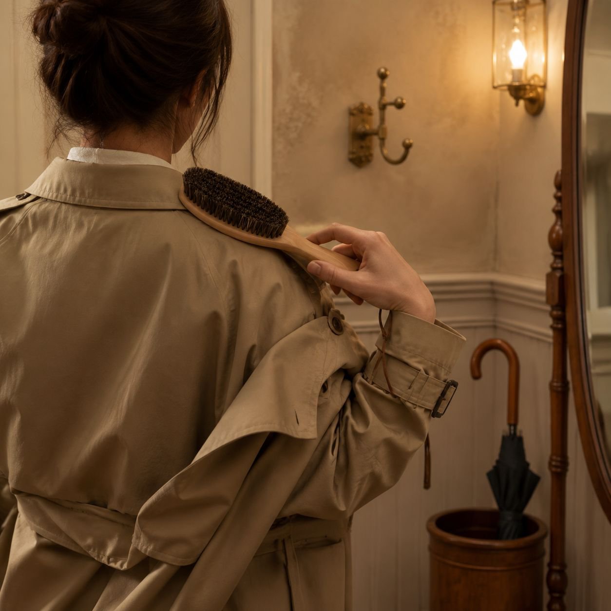 Détail des poils naturels de la brosse pour laine