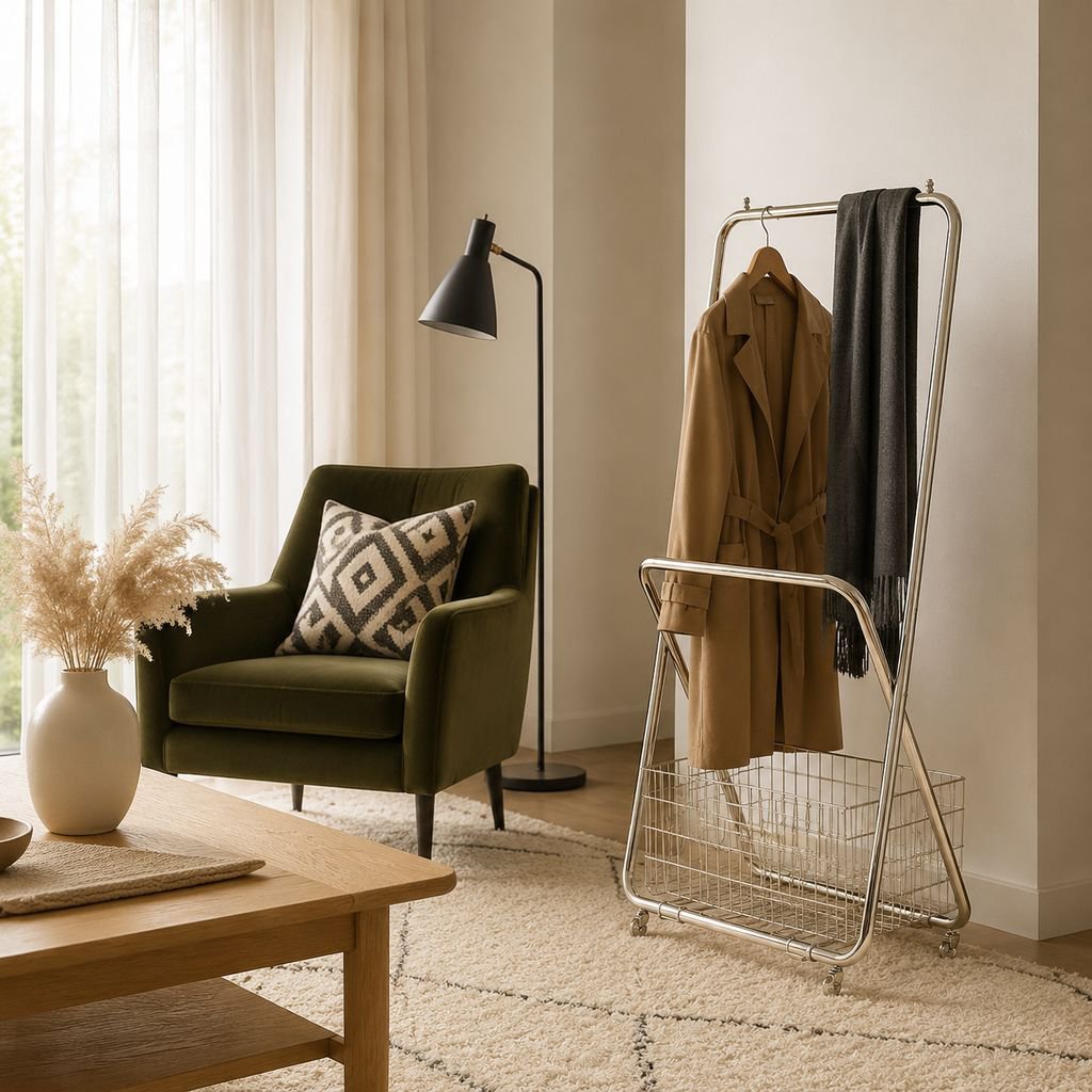 Modern thickened metal coat rack for home organization