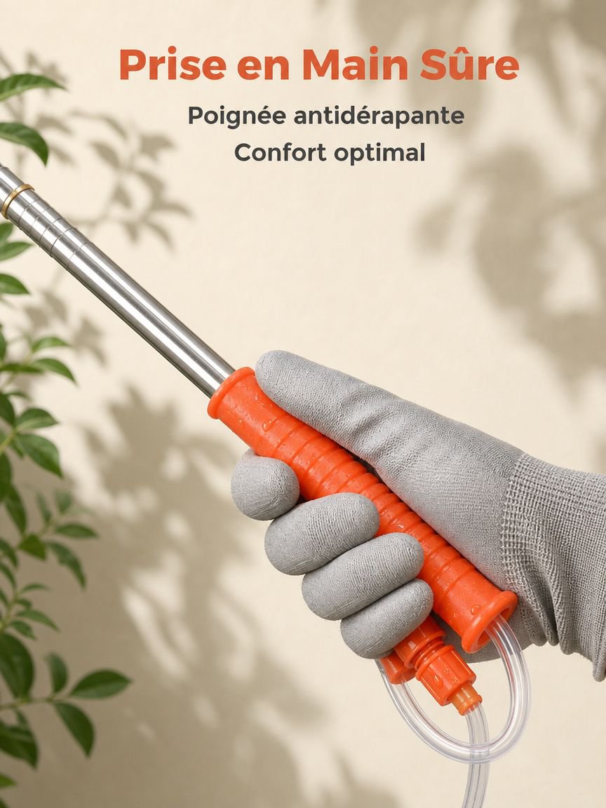 Lance télescopique extensible jusqu'à 4 mètres pour pulvérisation agricole