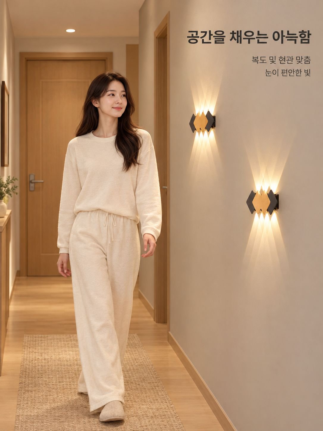 모던 미니멀리즘 스타일의 복도 벽 조명