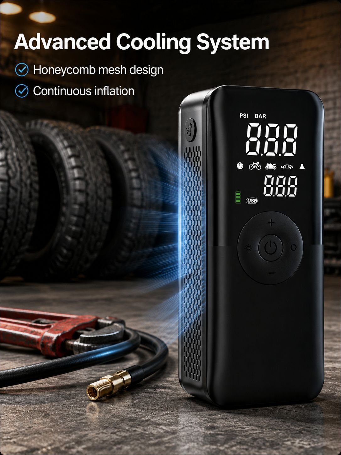 Smart car air pump, outdoor tent fast charging, car tire, electric scooter air pump, electric air ma