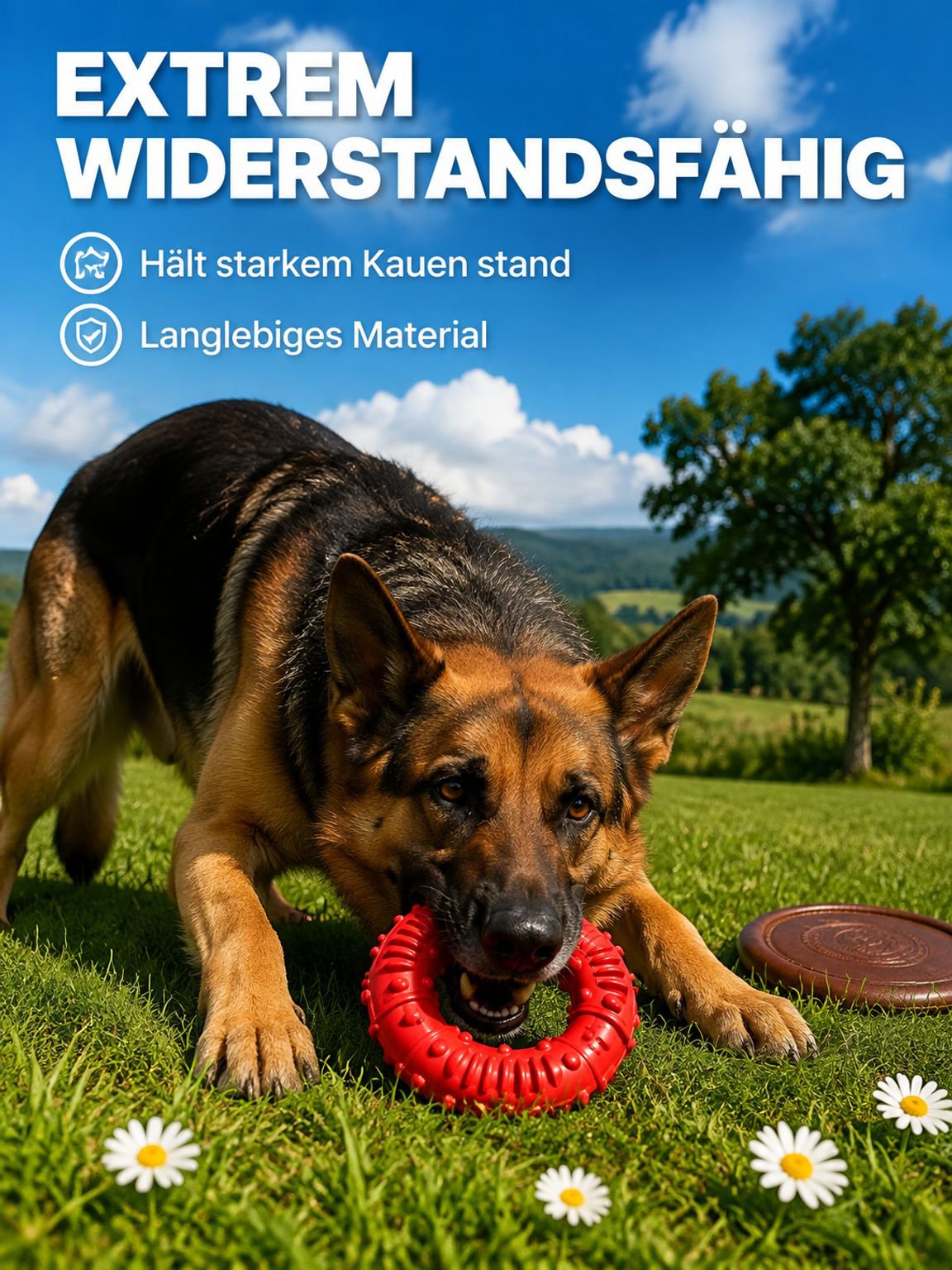 Quietschender Rugby-Ball aus Gummi für Hunde