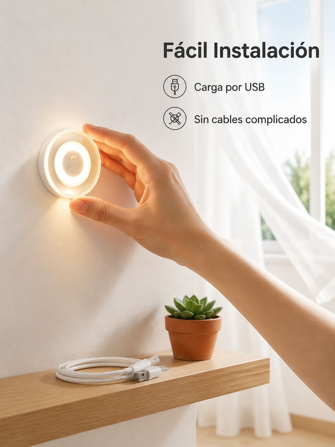 Reloj de luz nocturna con control remoto inteligente con sensor de cuerpo humano