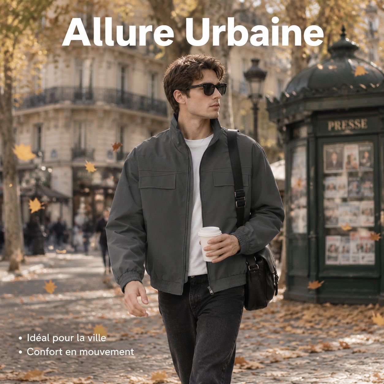 Veste homme col montant style japonais automne hiver