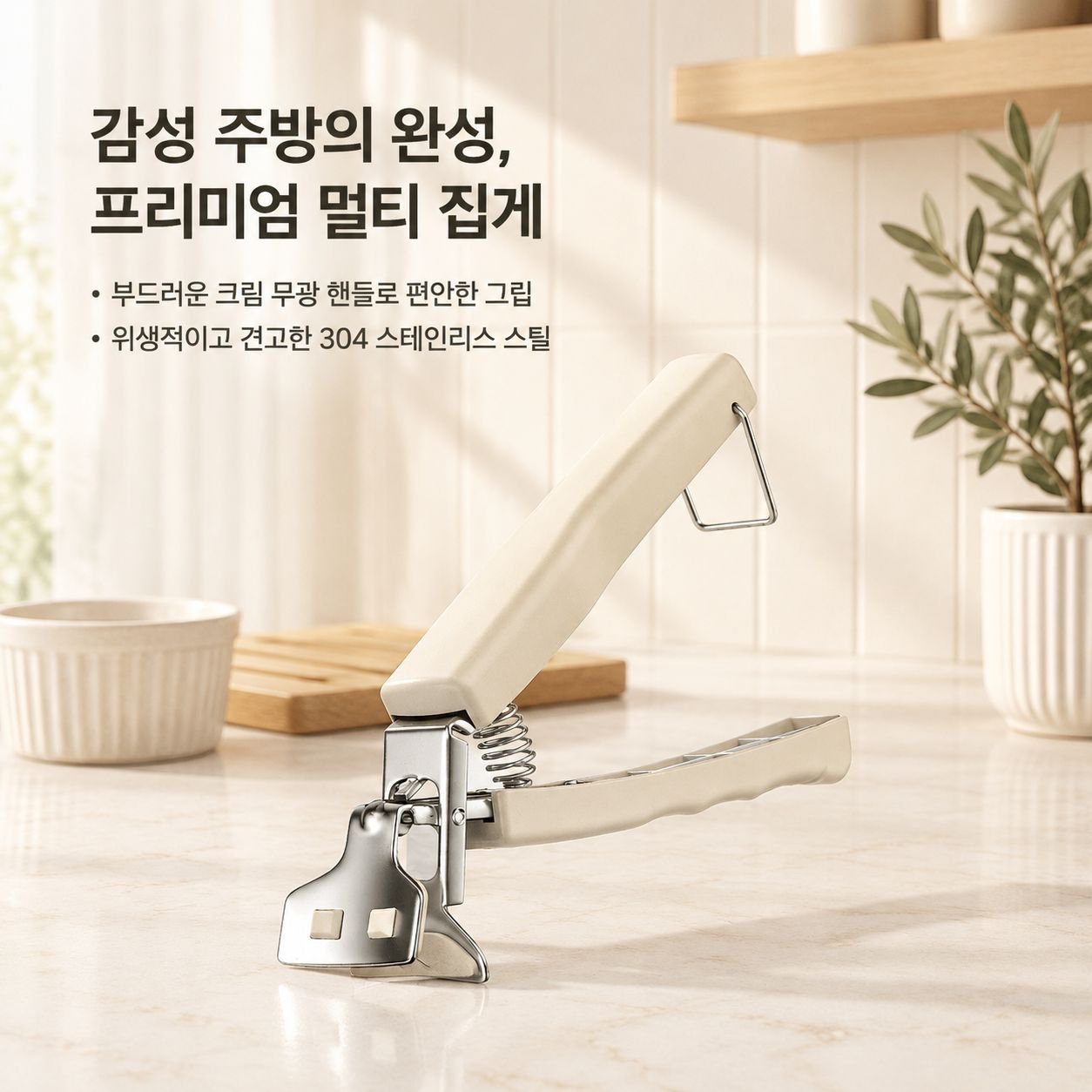 주방 화상방지 그릇집게 접시집게 찜기용 스테인리스 단열 다기능 가정용 집게
