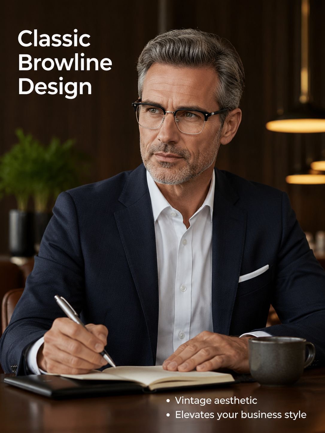 High-definition intelligent zoom half-rim reading glasses