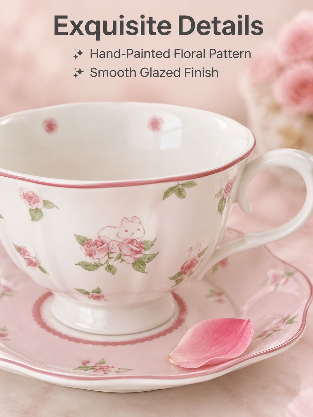 Ins Retro French Ceramic Coffee Cup and Tea Dish Set