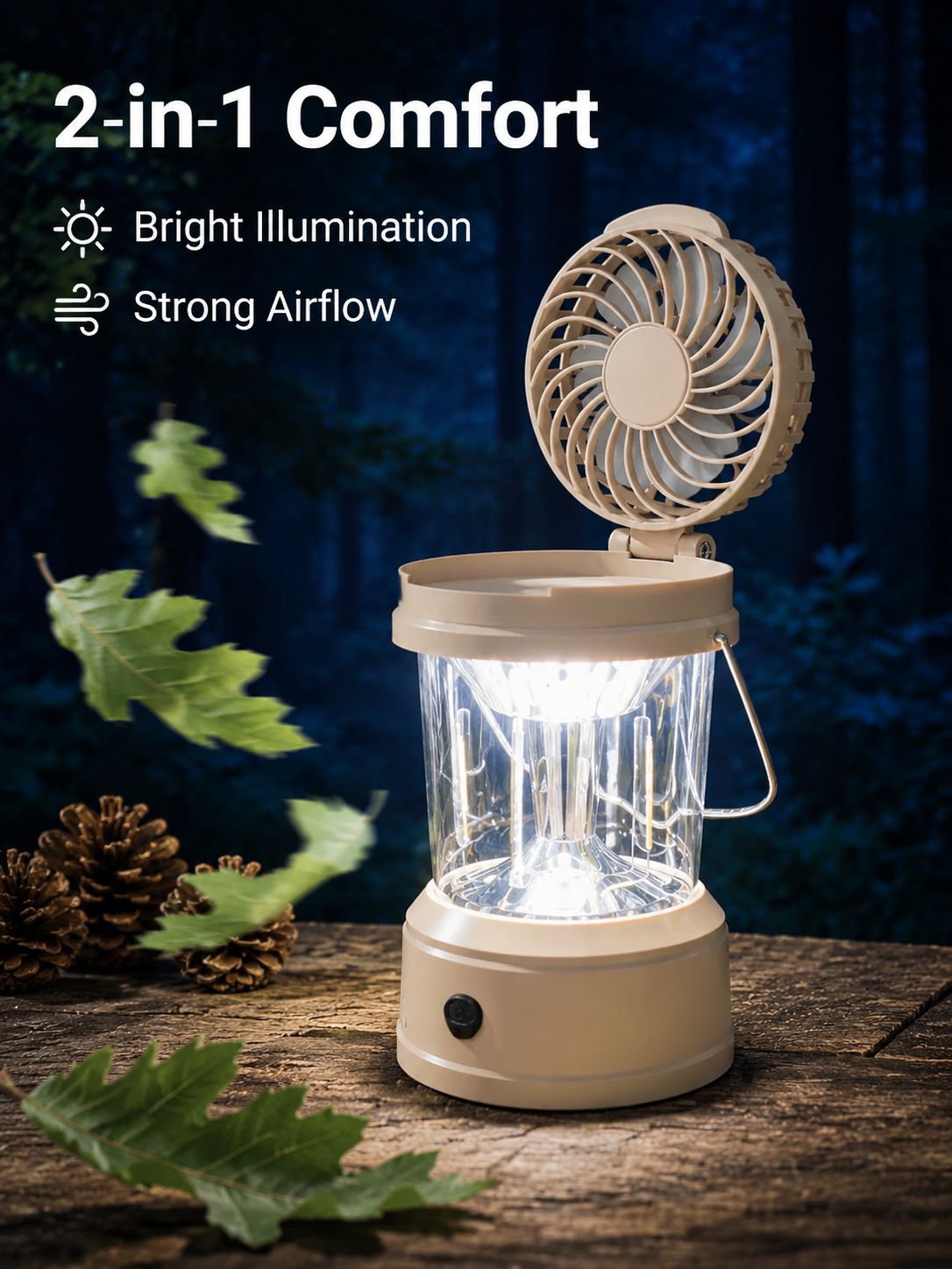 Portable High-Intensity Folding Tent Light Fan Multifunctional Camping Lantern