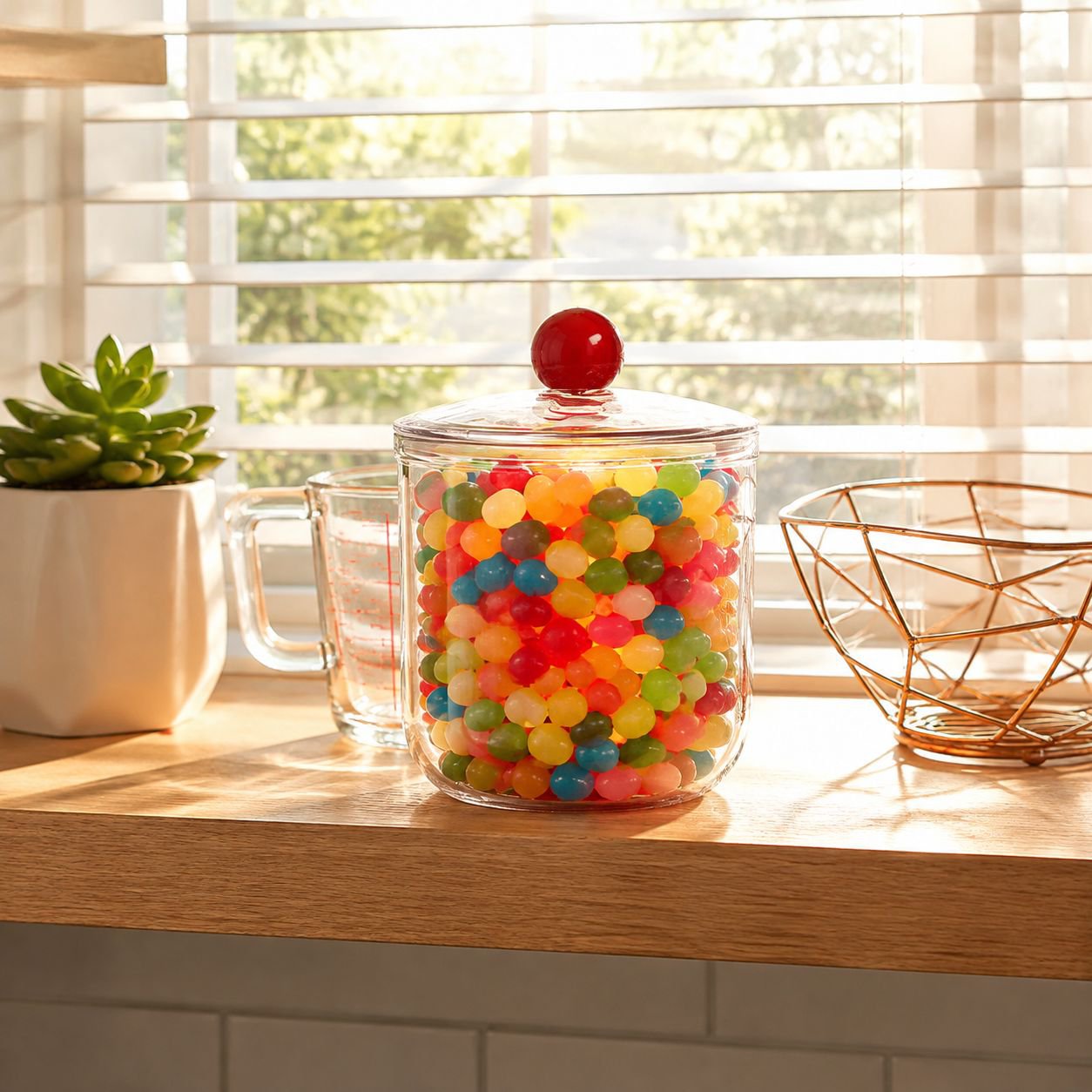 Stackable airtight jars for snacks and dried foods