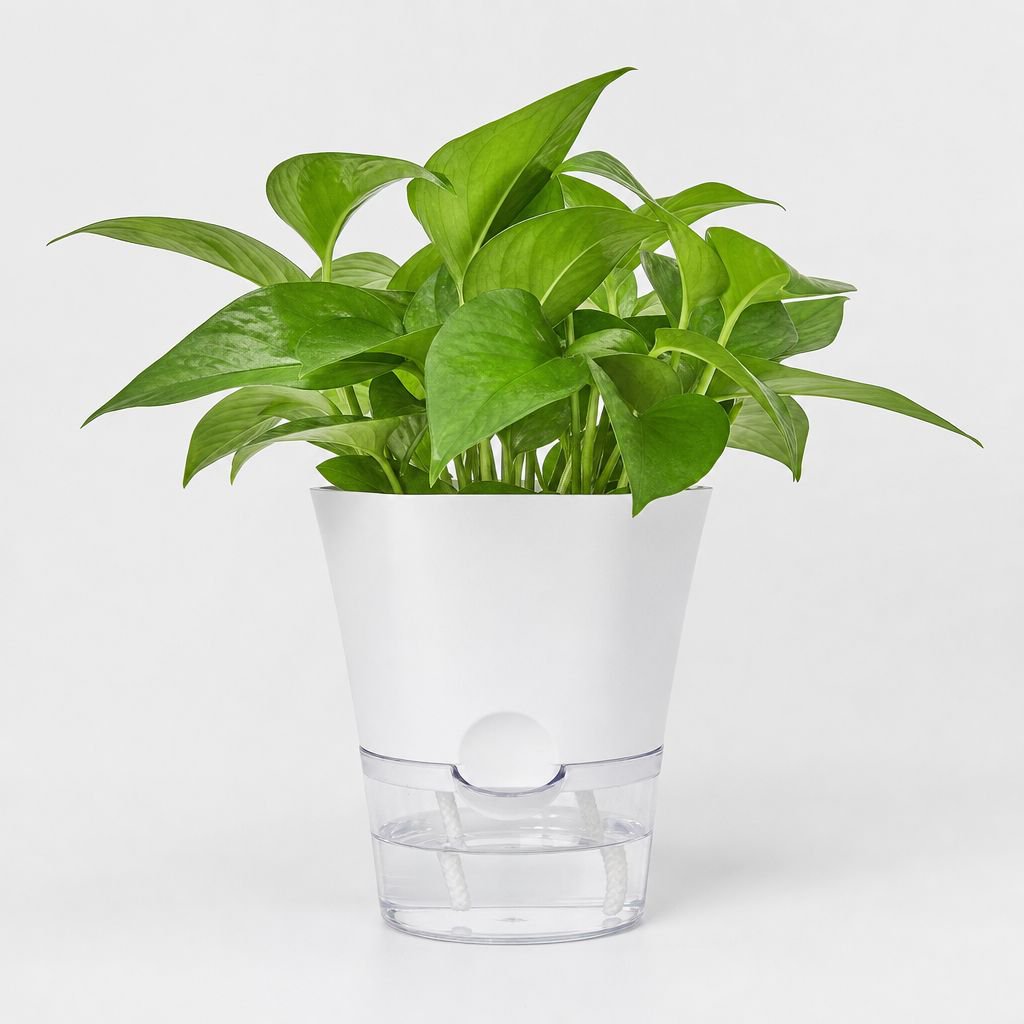 Simple Lazy Self-Watering Planter, Plastic Imitation Ceramic, Suitable for Pothos