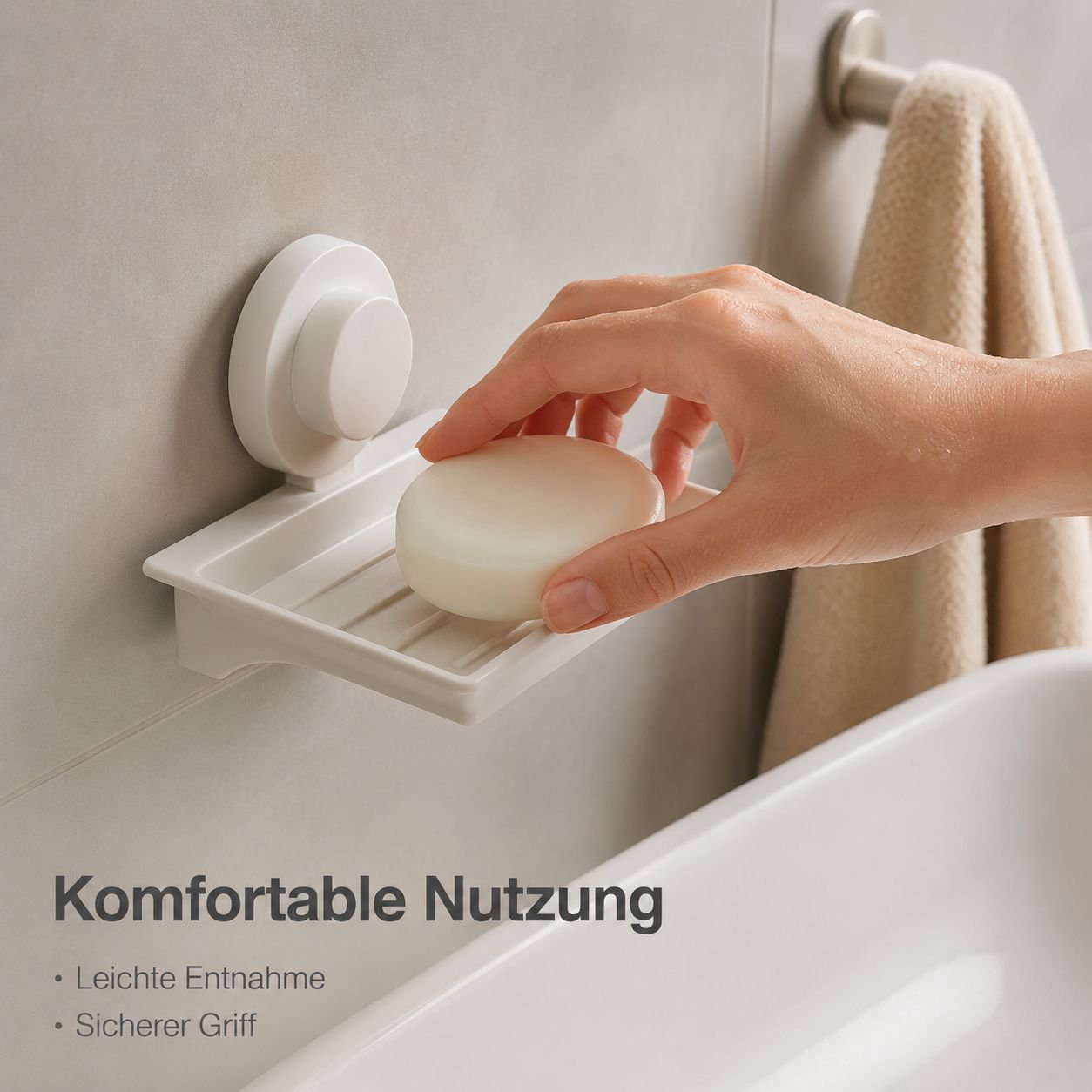 Wandmontierte Seifenablage mit Saugnapf