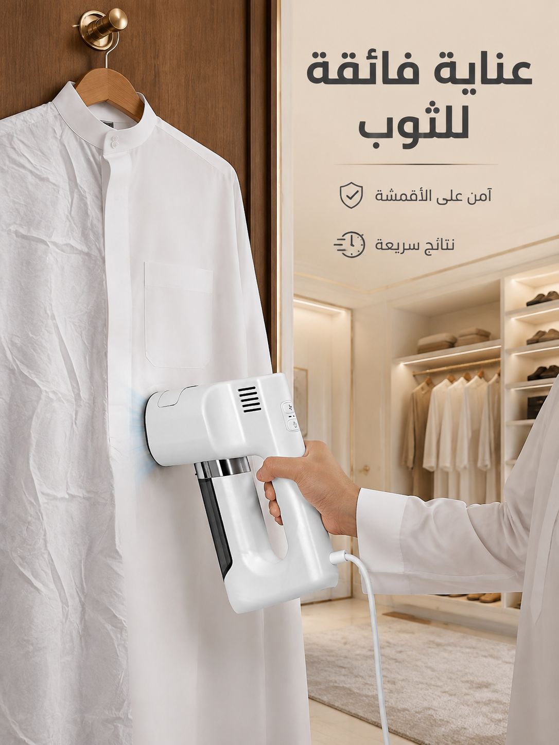 《تحكم حراري ذكي》مكواة بخار بتقنية الشفط بالضغط السلبي