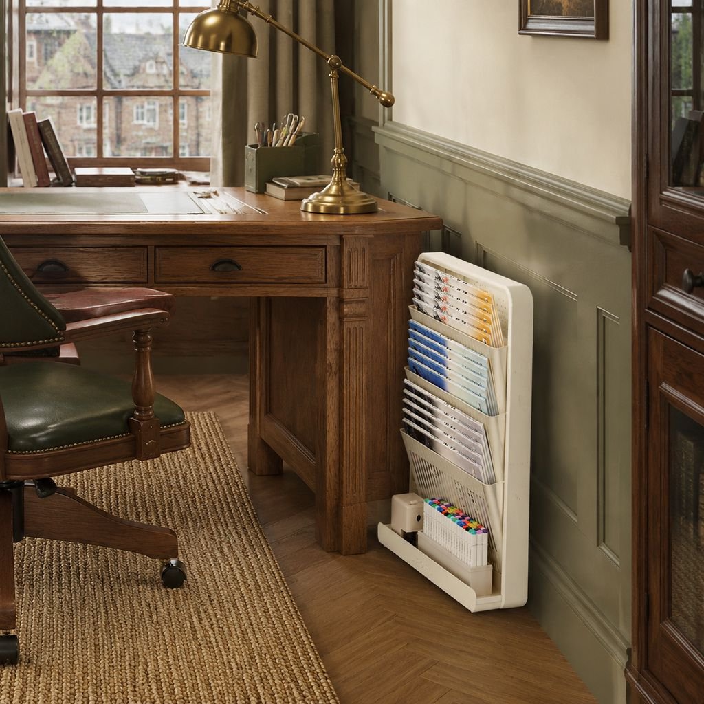 Multi-functional Movable Bookshelf Storage Rack