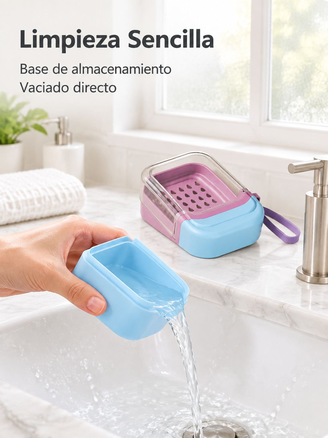 Caja de almacenamiento de jabón portátil con drenaje y sello hermético