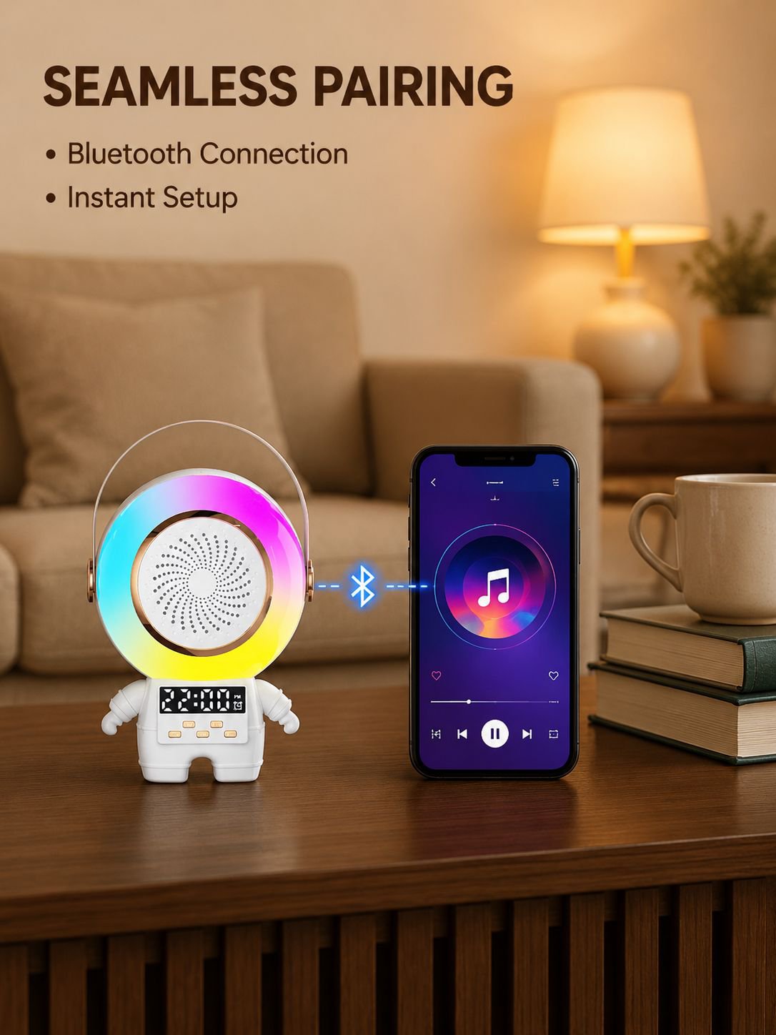 Dazzling Spaceman Bluetooth Microphone Clock