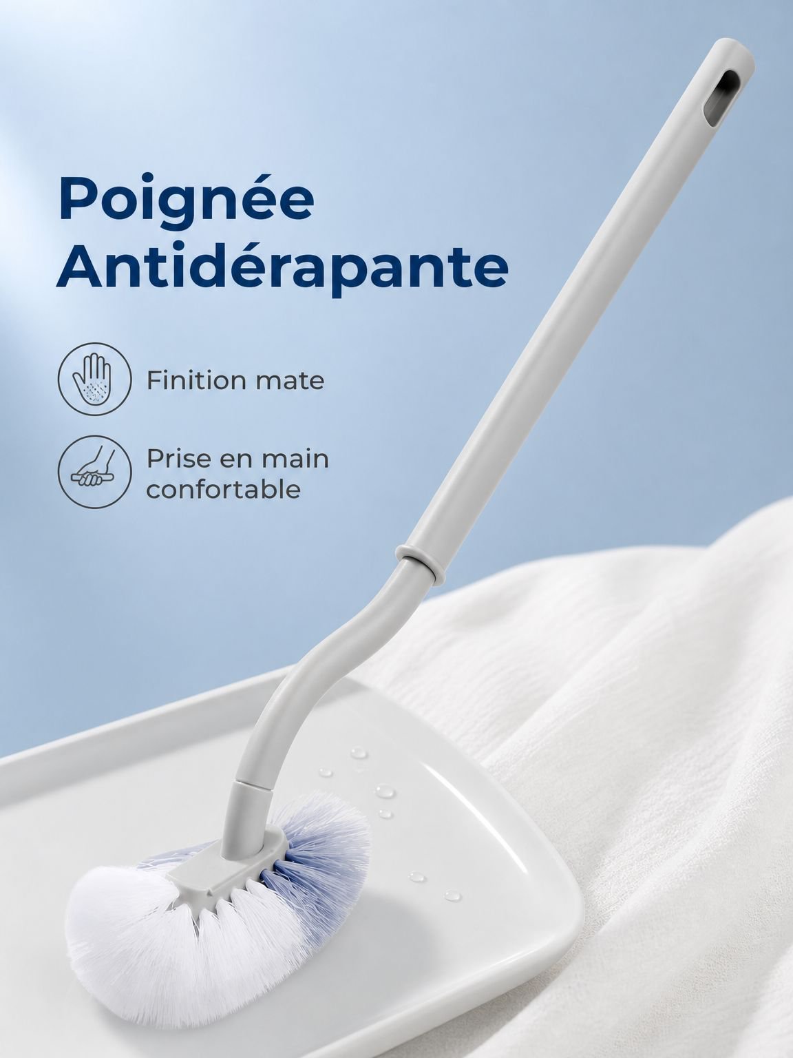 Brosse de nettoyage des sanitaires avec poignée ergonomique