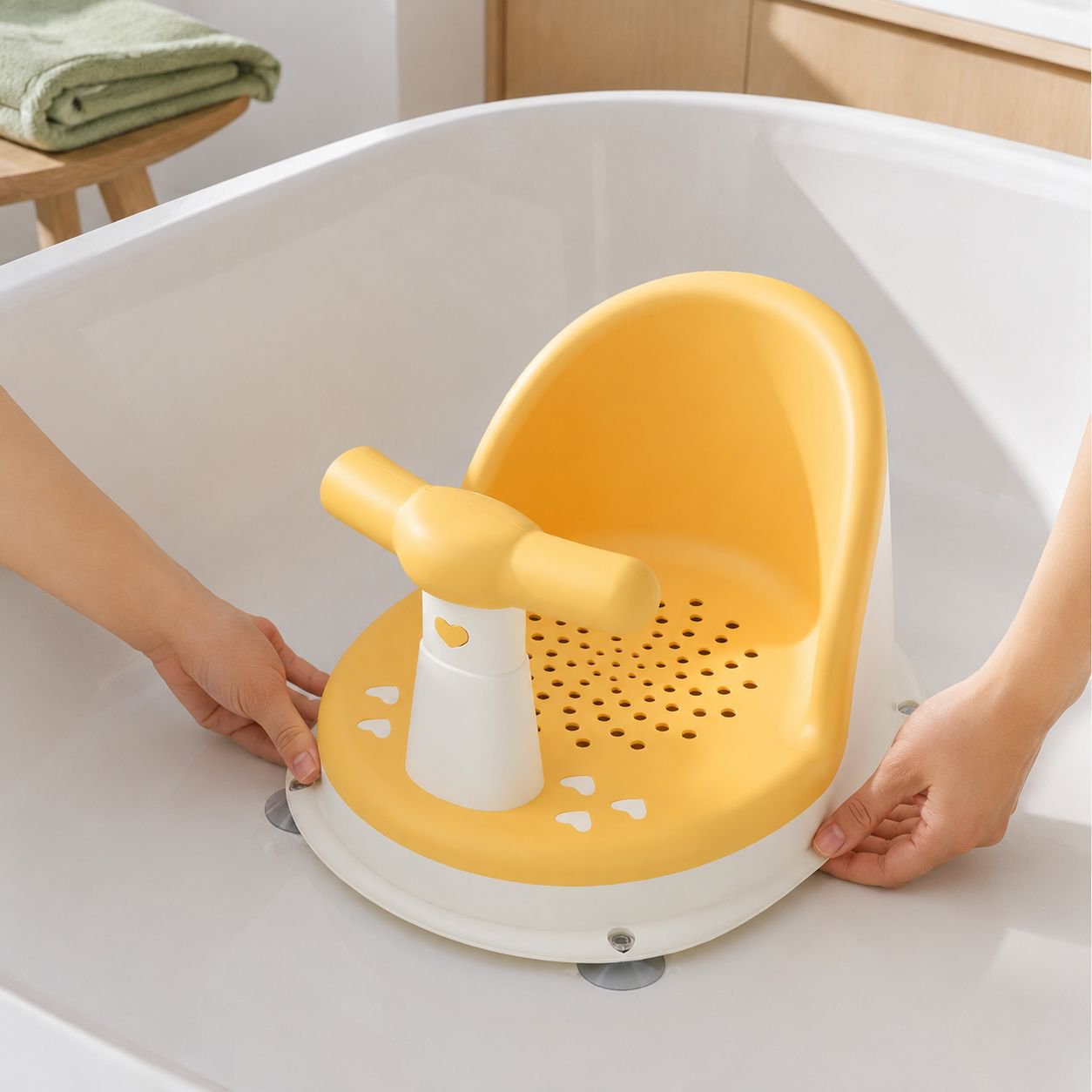 Silla de baño para bebé con base antideslizante
