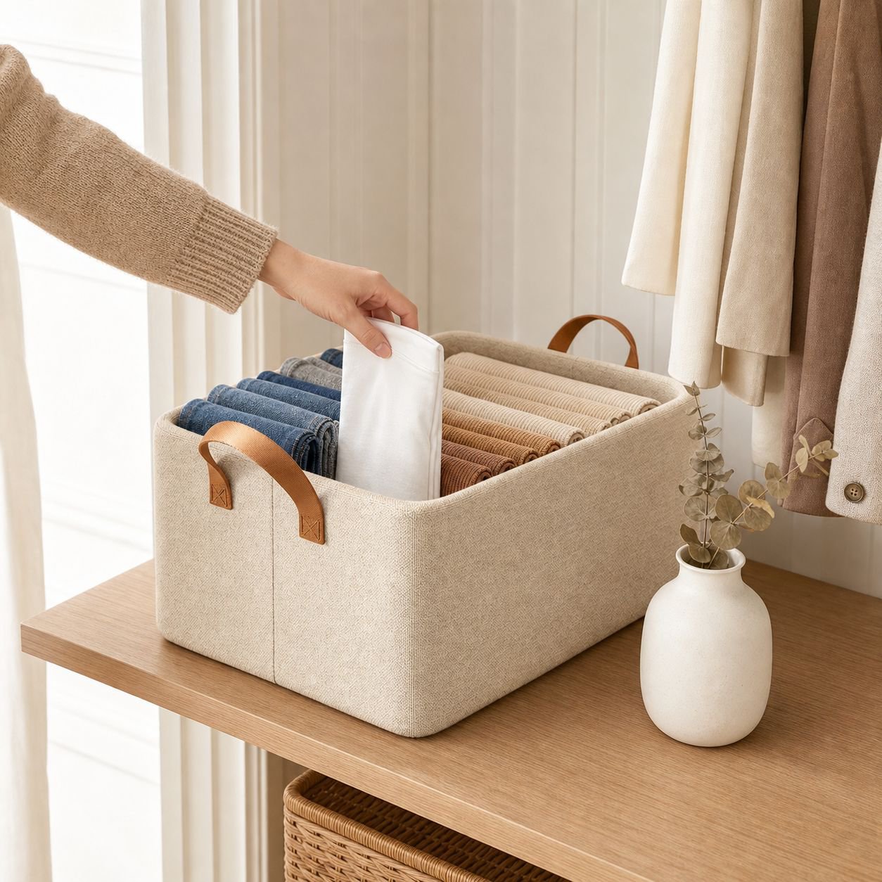 Panier de rangement pratique anti-poussière